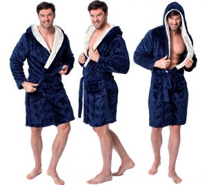 SZLAFROK JORDAN POWDER NAVY - ECRU MEN